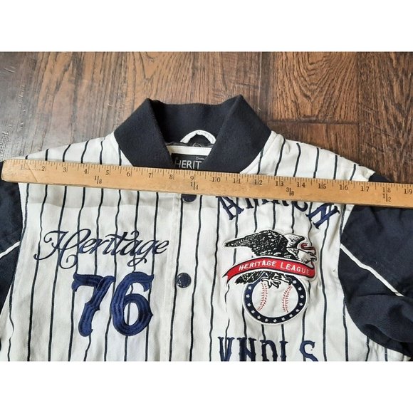 The Heritage by America Warriors Baseball 1776 Denim Jacket/Jersey Size M. Nice - Picture 13 of 13